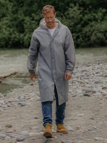 Extra Long EVA Rain Ponchos for Emergency Use, Clear Grey2