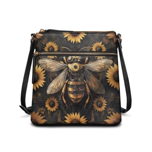 Crossbody Bag Purse Leather Women's Shoulder Handbags Multi Pocket Crossbody Purse with Adjustable Strap