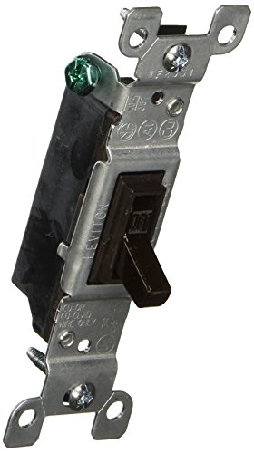 Leviton S00-01451-02S Framed Grounded Toggle Switch, 120 V, 15 A, 1 P, Brown/Cafe
