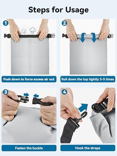 Image of HEETA Waterproof Dry Bag for Women Men, 5L /10L /20L /30L /40L Roll Top Lightweight Dry Storage Bag Backpack with Emergency Whistle for Travel, Kayaking, Boating, Camping, Beach, Cruise Ship Essentials