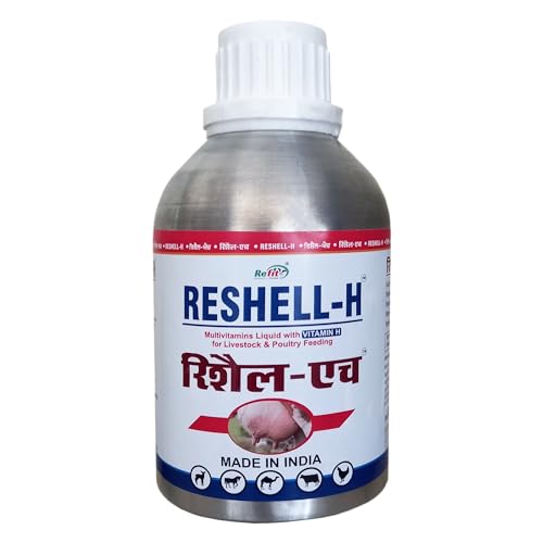 Image of REFIT ANIMAL CARE Veterinary Vitamin H Supplement for Cow, Cattle, Goat, Chicken, Layers, Broilers, Poultry and Other Livestock Animals, 250ml, Reshell H