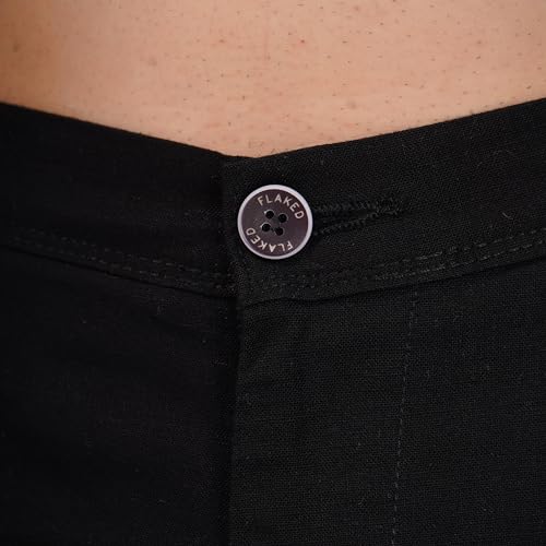 Image of Men's Regular Fit Linen Trousers | Slim Fit Lightweight Casual Pants | Stylish Dress Pants for Office or Travel | Premium Luxury Linen Trouser Pant with Breathable Comfort