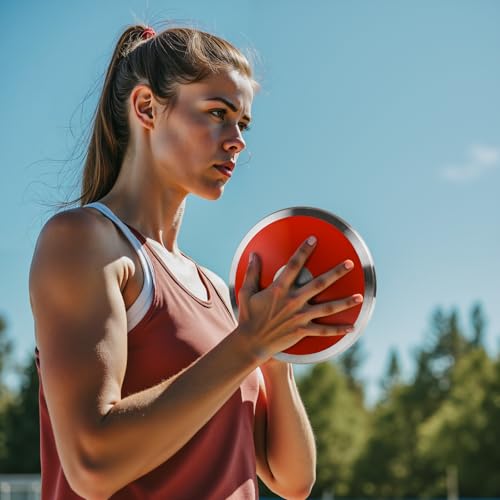 OMYOPY 2 Pcs Sports Training Discus for School Track and Field, 1kg Nylon Discus with Steel Rim and Center, Men Women Discuses for Outdoor Practice Throwing(Red) by OMYOPY - Image 6