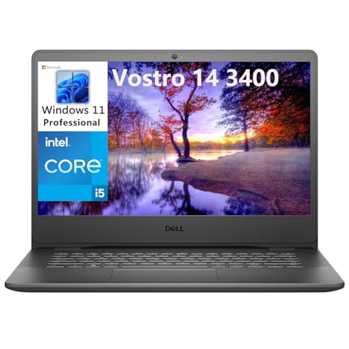 Image of Dell Vostro 14 3400 14 inch Business Laptop Computer, Intel Core i5-1135G7 (Beat i7-1065G7), 16GB DDR4 RAM, 256GB PCIe SSD + 1TB HDD, 802.11AC WiFi, Bluetooth 5.0, Black, Windows 11 Pro
