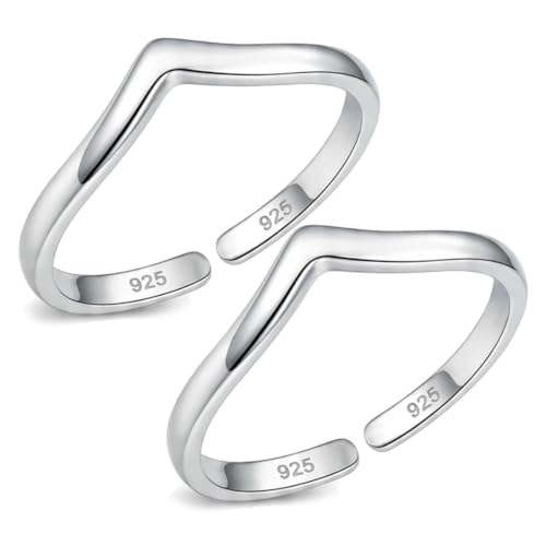 Image of MJ 925 Simple Yet Elegant Silver Toe Rings (Leg Finger Rings) in Pure 92.5 Sterling Silver for Women | With Certificate of Authenticity | Chandi Bichiya |