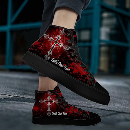 Men's Women's Faith High Top Canvas Shoes Faith Over Fear High Top Sneakers Lace Up Casual Shoes Gifts for Men Women2