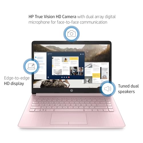 Hp 14 Laptop • Back To School Limited Edition With Microsoft 365 • 4-Core Intel Cpu • 32Gb Ram •1600Gb Storage (64Gb Onboard + 512Gb External + 1Tb Onedrive) • Pink • W/Wowpc Bundle • Win 11 thumb #7