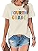 PCAEOVM Teacher Shirts for Women First Day of School Shirt Teacher's Back to School Outfit Graphic Tee Fourth Grade Beige Medium