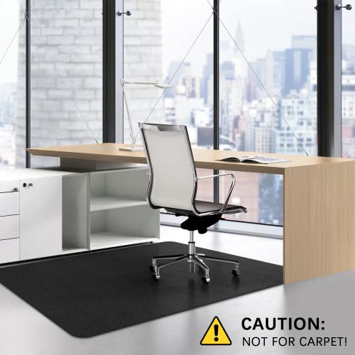 Office Hardwood Floor Chair Mat - Computer Chair Mat For Hardwood Floors, Pad For Hardwood And Tile Floors, Large Anti-Slip Home Desk Chair Mat, Easy Clean, Not For Carpets, 55" X 63" Black #TOP4