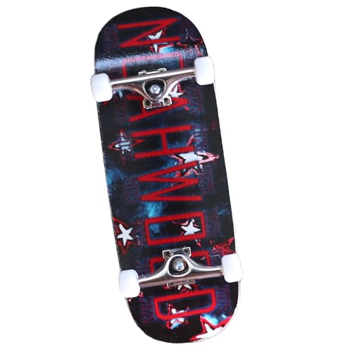 NOAHWOOD 2025 15s PRO Fingerboard Complete (5-Layer Colour Maple Wooden Pro Concave 35 x 98mm Handmade Deck + 34mm Prince 3G Silver Truck + Crown White Wheels iii) Noah Wood