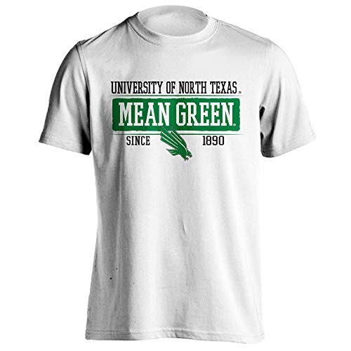 Sport Your Gear North Texas Mean Green Bar Mascot Established Short Sleeve T-Shirt (White)