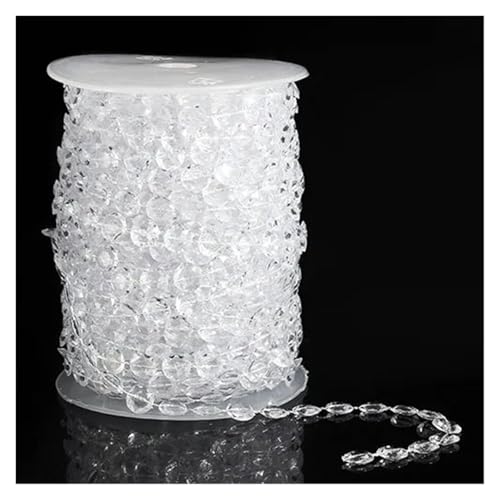 Rideau à perles effet cristal transparent en résine résistante de 30 mètres - 5