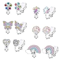 Guyode 6 Paia Orecchini Bambina Clip, Orecchini Bambina Anallergici, Orecchini Senza Buco Colorati, Orecchini Clip Donna Anallergici, Orecchini Clip Carino Colorati per Donne Ragazze Bambine