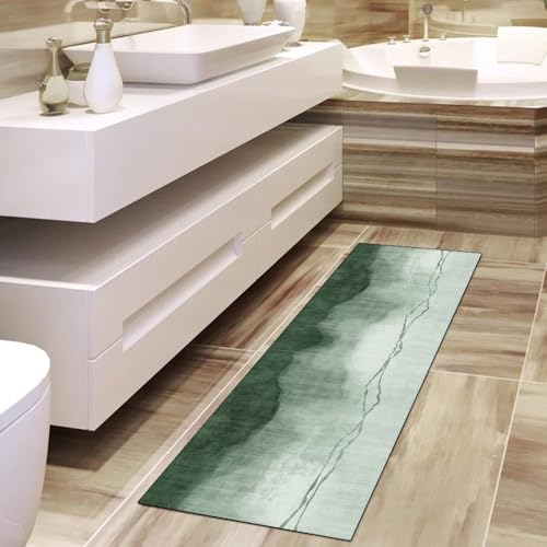 Alfombra verde oscuro decorativa de alta resistencia para pasillos 4