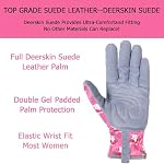 SKYDEER Skin-friendly Deerskin Gants de jardinage pour femmes Suede en cuir, Protection des mains supplémentaires, Refroidissement amélioré