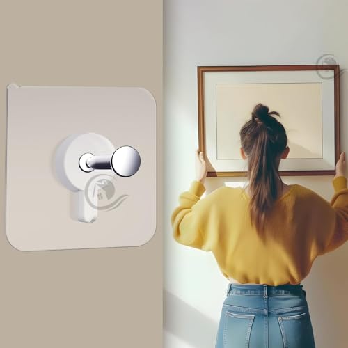 Image of CANWAY 20 Pcs Heavy Duty Self Adhesive Nail Wall Hook No Drill Needed for Use Inside Home & Kitchen