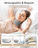 BETOVIN Nackenstütze gegen Nackenschmerzen, Weiche & Verstellbare Halskrause für Schlafen, Neck Support zur Unterstützung der Halswirbelsäule Druckentlastung, für Frauen und Männer(Grau, L)