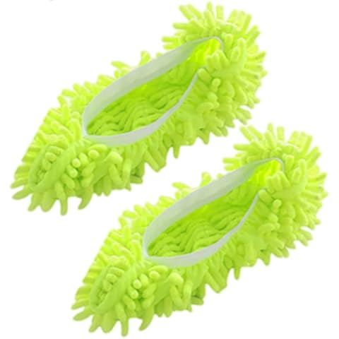 SYART Syart Mop Slippers Shoes Cover for Women Men Kids Floor clearing Washable Reusable Dust Mops Stocks Mops Dusting Polishing Cleaner Shoe Floor Slipper Cover Cleaning Foot (Green-2PCS) Cover