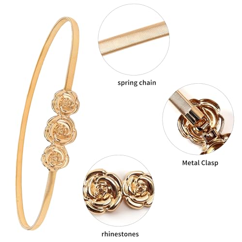 Metal Skinny Belt For Women - Elastic Metal Chain and Tight Waist Belt Suitable For Dresses4