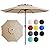 JEAREY 10FT 2-Tiers Patio Umbrellas Outdoor Large Market Umbrella With Push Button Tilt and Crank Lift System 8 Sturdy Ribs UV Protection Waterproof Sunproof, Beige