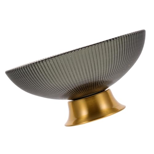 Cabilock 高脚条?ガラス製 フルーツトレイ 軽量で丈夫な 乾燥果実用ラウンドサービングプレート キッチンやパーティー用 エレガントなスナ