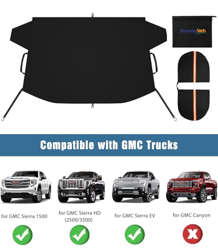 Image of YeewayVeh Windshield Snow Cover for GMC Sierra 1500 and Sierra HD 2500 3500