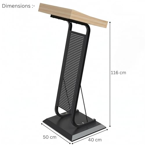 Image of TEKAVO Merito Podium Lectern for Classroom, Auditorium, Office, Church & School | Sleek & Modern Lecture Stand | Ideal for Presentations, Speeches & Events, Mic /Portable Mobile Office Conference