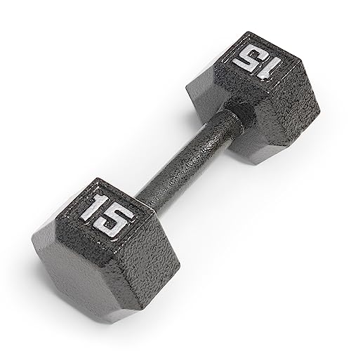 Marcy 15lb Cast Iron Hex Dumbbell, Single, IV-2015