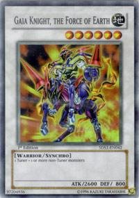 Gaia Knight the Force of Earth Yu-Gi-Oh carte Synchro 5DS1-EN042 Super Rare pour Deck