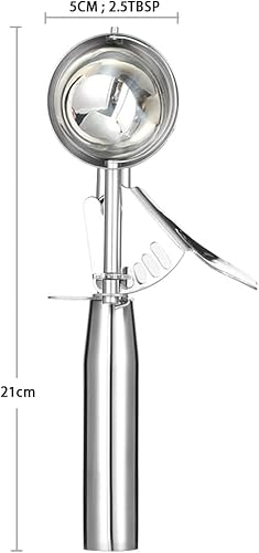 Miniatura 6 de Cuchara de helado con gatillo, cuchara para galletas, cuchara de helado de acero inoxidable, melón con gatillo, cuchara para galletas, cuchara de