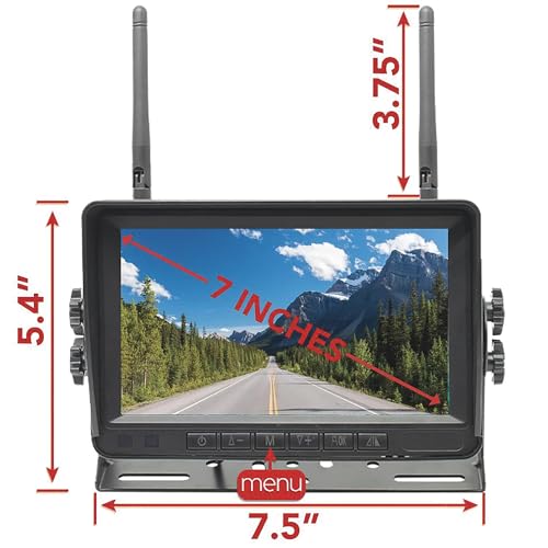 Image of Falcon Eye 2nd Gen Wireless Backup Camera System - 200-300ft Range, 7-inch LCD Monitor & HD Night Vision Camera - Expandable Up to 4 Cams for Trucks, RVs & Fleets