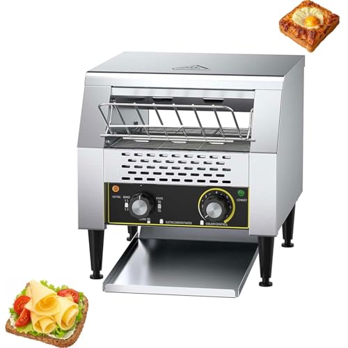 Tostapane Commerciale a Nastro, Forno Elettrico in Acciaio Inossidabile per impieghi gravosi con velocità Regolabile per ristoranti, Bar, panetterie