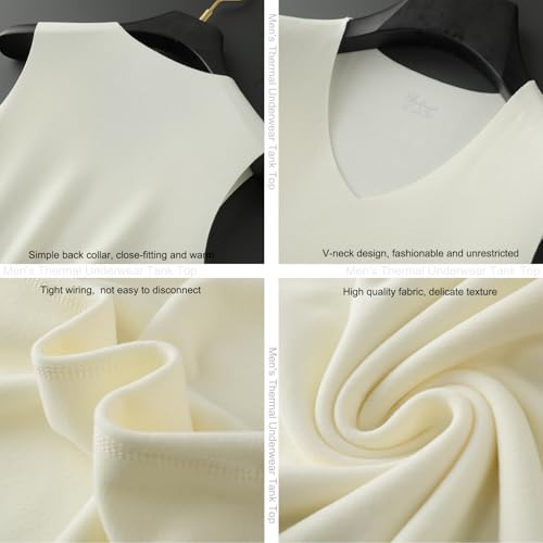 Men's Thermal Underwear Tank Top Base Layer Shirts Fleece Winter Warm Undershirt2