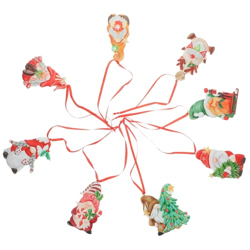 Décorations d'arbre de Noël : 8 gnomes suspendus en résine pour sublimer votre fête