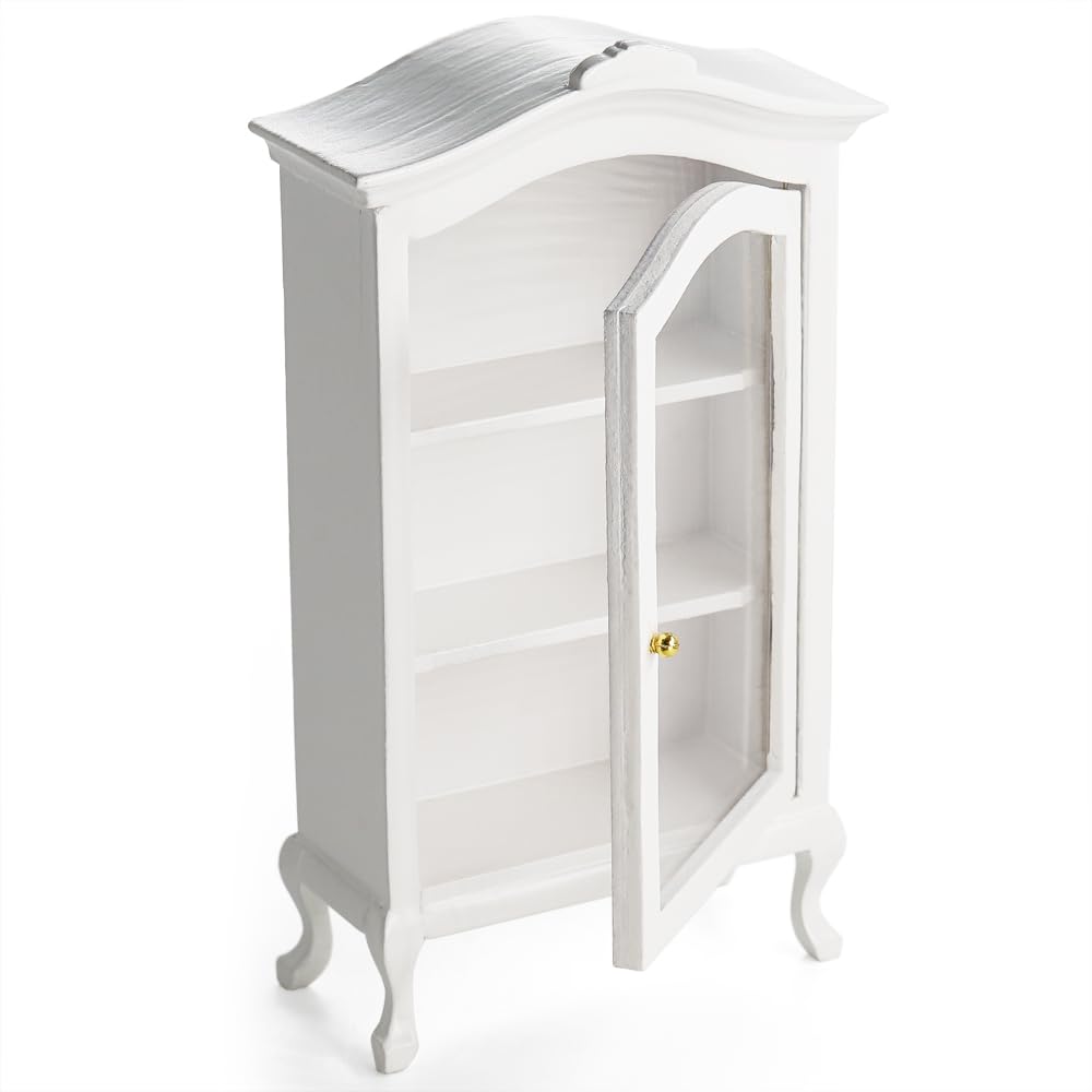 Odoria 1/12 Scale Dolls House Miniature China Cabinet Dollhouse Furniture Accessories, White