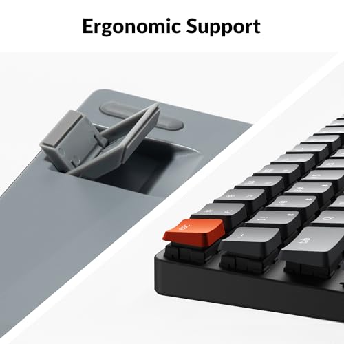 Image of Keychron K3 Version 2, 84 Keys Ultra-Slim Wireless /Wired Mechanical Keyboard with White LED Backlit, Low-Profile Gateron Mechanical Blue Switch Compatible with Mac Windows
