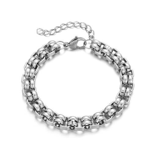 Ethlyn Birthday Gift for men stainless Steel Bracelets for men Cuban Bracelet Men Unisex jewlery Gifts for father husband