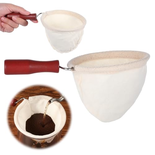 10 Best Cloth Coffee Filters That Enhance Your Brewing Ritual 2 Cloth Coffee Strainer with Wooden Handle