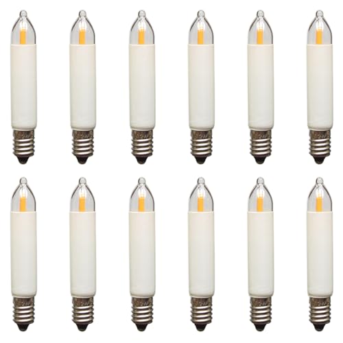 Erzgebirgslicht - AUSWAHL - 12 Stück LED Filament Kleinschaftkerze...