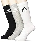 adidas Herren CUSH Crew 3PP Socken, Mgreyh/Mgreyh/Black, KXL