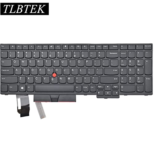 TLBTEK Laptop Keyboard Replacement with Frame and Pointer Compatible with Lenovo ThinkPad E580 E585 L580 E590 E595 L590 T590 P52 P72 P53 P73 P15s T15 Series Laptop