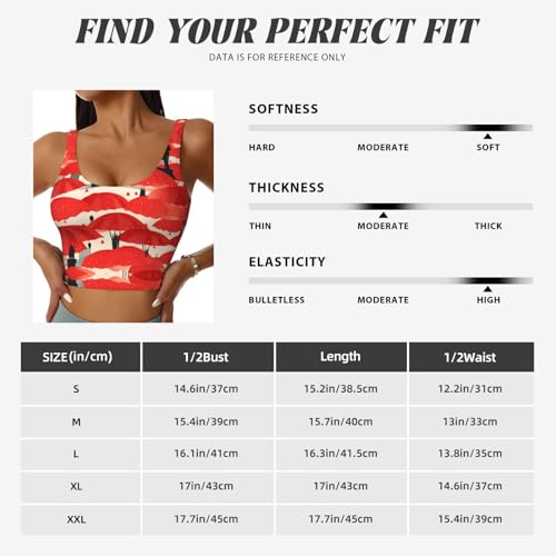 Chaleco de yoga para mujer HYTTER con estampado de Torre Eiffel y paraguas rojo en talla M 6