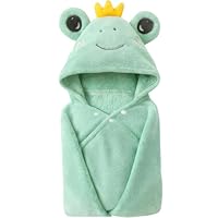 ARNUAETY Toddler Hooded Bath Towel 27.5\" X 55\" Baby Towels with Hood Frog Soft Absorbent Toddler Towel Poncho Baby Hooded Blanket for Boys Girls