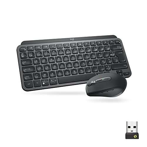 Logitech MX Keys Mini Combo for Business, Clavier et Souris sans Fil compacts, Technologie Logi Bolt, Bluetooth, certifié Windows/Mac/Chrome/Linux - Gris