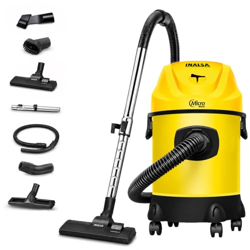 Image of Inalsa Wet and Dry Vacuum Cleaner for Home,21 LTR Capacity,1500 W, 21 KPa Suction,Blower Function,HEPA Filter,Wet Vacuum Cleaner for Sofa, Metal Telescopic Tube,Heavy Duty(WD 21),Yellow