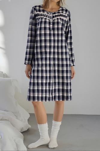 AVIIER Women's Long Sleeve Cotton Nightgown with Pockets - $9.99