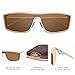 SOJOS Trendy Y2k Polarized Sunglasses for Women Men Metal Frame UV400 Designer Shades SJ1228, Gold/Brown