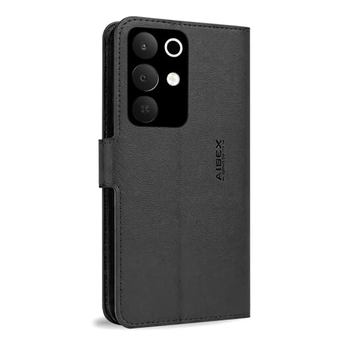 Image of AIBEX Compatible for Realme Narzo 90X 5G / Realme C85 5G / Realme 15X 5G | Premium PU Leather Wallet Case with Stand & Card Slots Black