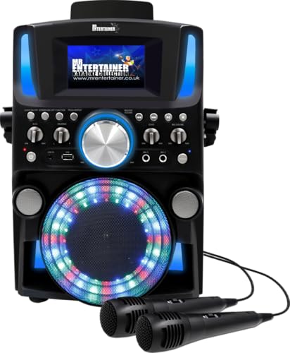 Mr Entertainer Groovebox Machine de karaoké Bluetooth CDG Écran intégré et lumières disco...
