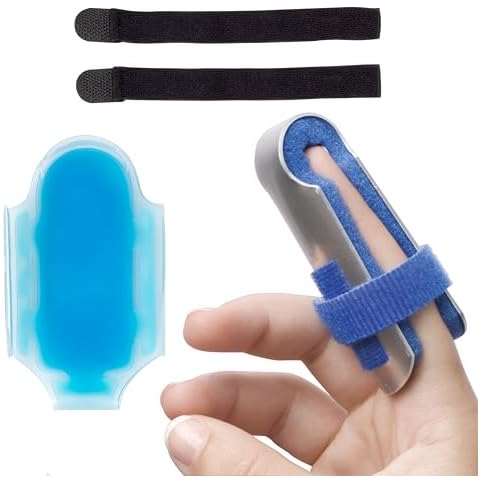 ACU-Life Finger Splint Kit, 3-in-1 Finger Immobiliser Kit, Includes Finger-Sized Hot & Cold Ice Pack, Splint & Finger Buddies Cover